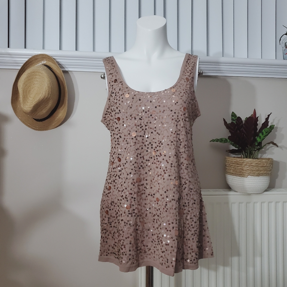 H&M Sequin Rayon Holiday Tank